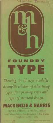 Item #0088025 M & H Foundry Type: Showing, in All Sizes Available, a Complete Selection of...