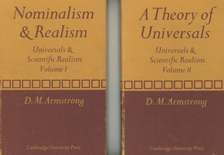 Item #0088497 Universals and Scientific Realism, 2 vol. set--Nominalism and Realism (Volume I) &...
