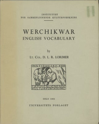 Item #0088689 Werchikwar English Vocabulary (With a Few Werckikwar Texts); Instituttet for...