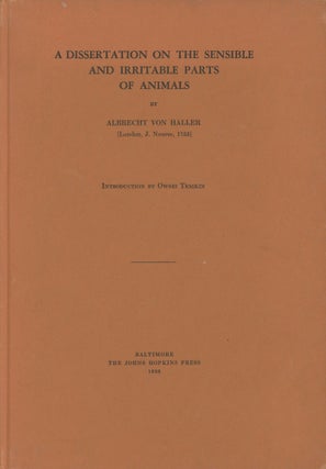 Item #0089844 A Dissertation on the Sensible and Irritable Parts of Animals. Albrecht Von Haller