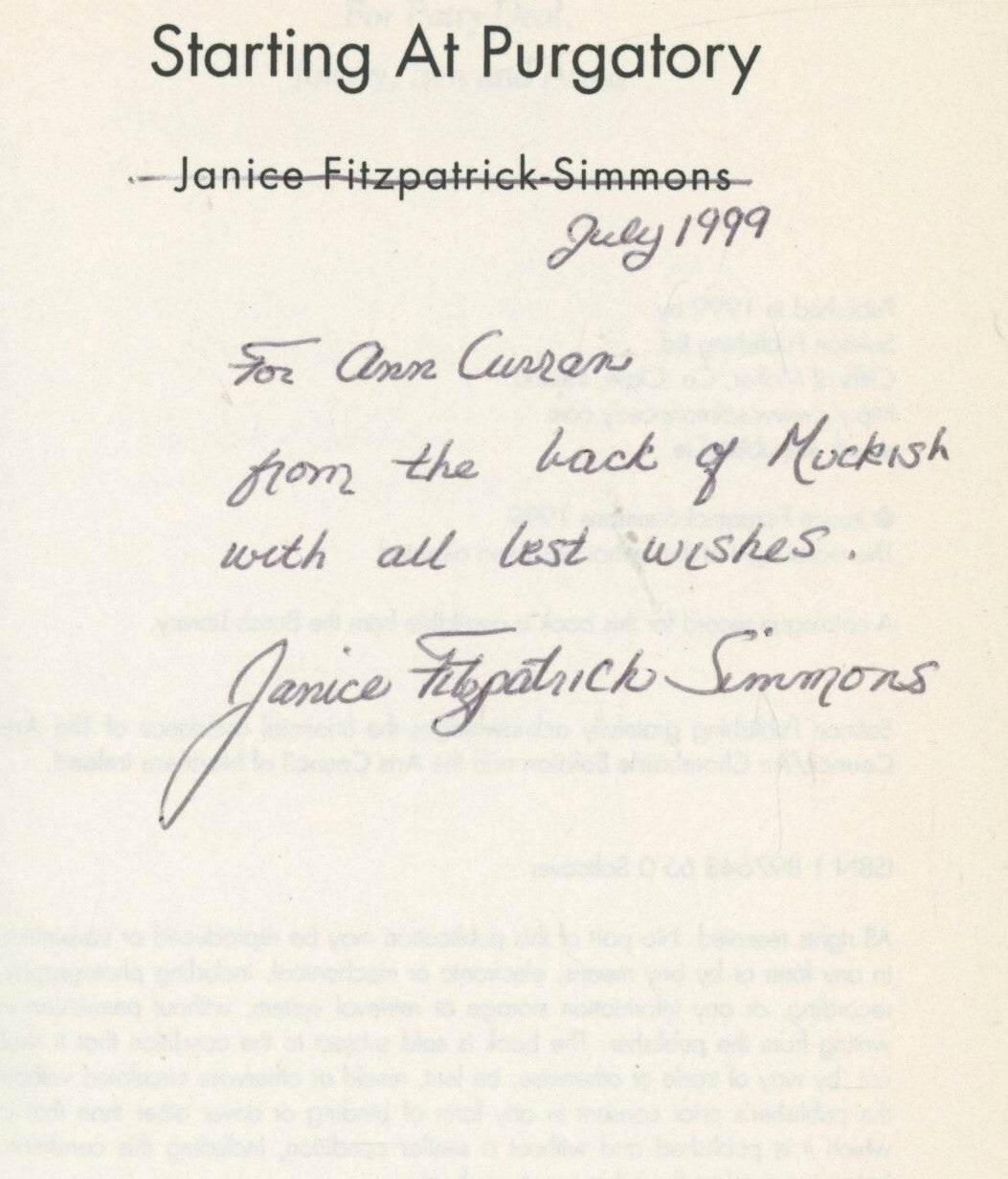 Starting at Purgatory | Janice Fitzpatrick-Simmons | First printing