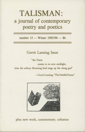 Item #0091476 Talisman: A Journal of Contemporary Poets and Poetics, #15, Winter 1995/96; Gerrit...