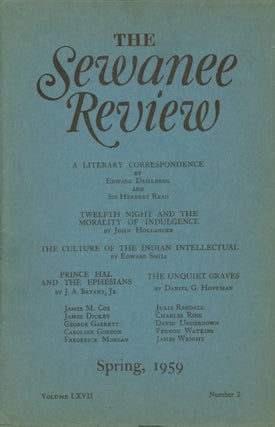 Item #0091926 The Sewanee Review; Spring 1959 / April-June 1959; Volume LXVII, Number 2. Monroe...