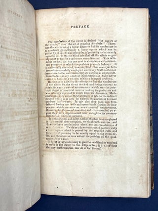1840s Sammelband: “Excursion Through the Slave States,” “Demonstration of the Quadrature of the Circle,” “Complete Key to Gummere’s Surveying,” “Tales of Woman’s Trials,” “Course of English Reading,” “Mathematical Miscellany Number IV.”