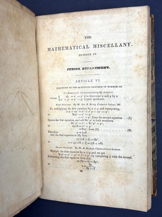 1840s Sammelband: “Excursion Through the Slave States,” “Demonstration of the Quadrature of the Circle,” “Complete Key to Gummere’s Surveying,” “Tales of Woman’s Trials,” “Course of English Reading,” “Mathematical Miscellany Number IV.”
