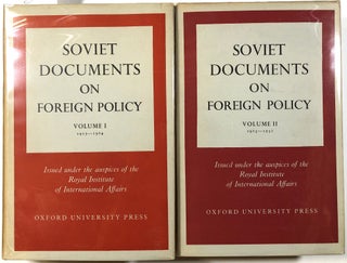 Item #B25547 Soviet Documents on Foreign Policy: Volume I--1917-1924 and Volume II--1925-1932...