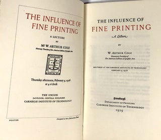 The Influence of Fine Printing: A Lecture