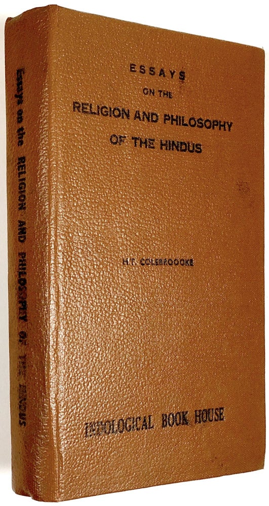 Item #B30379 Essays on the Religion and Philosophy of the Hindus. H. T. Colebroooke.