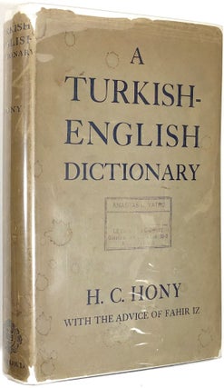 Item #B30452 A Turkish-English Dictionary. H. C. Hony, Fahir Iz