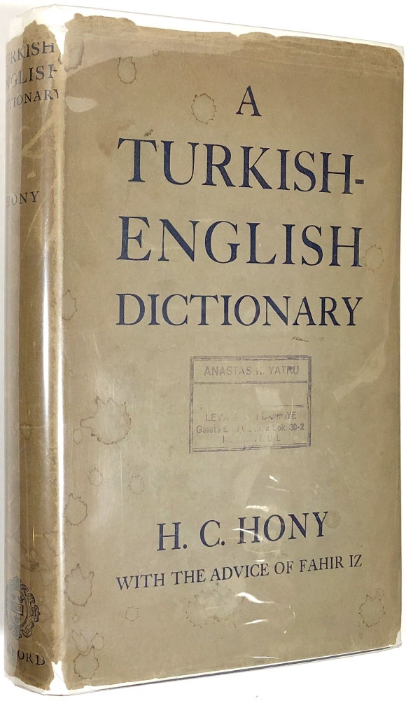 Item #B30452 A Turkish-English Dictionary. H. C. Hony, Fahir Iz.