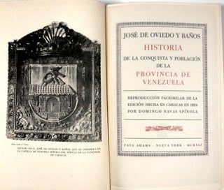 Item #B30631 Historia de la Conquista y Poblacion de la Provincia de Venezuela: Reproduccion...