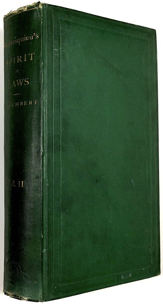Item #B30661 The Spirit of Laws: Volume II (This volume only!). M. de Secondat Montesquieu, Thomas Nugent.