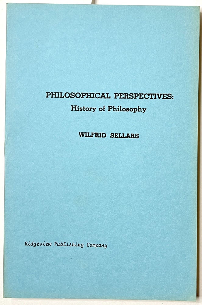 Item #B33669 Philosophical Perspectives: History of Philosophy. Wilfrid Sellars.