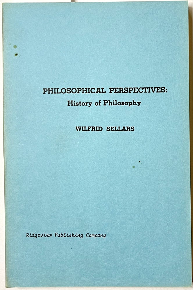 Item #B33671 Philosophical Perspectives: History of Philosophy. Wilfrid Sellars.