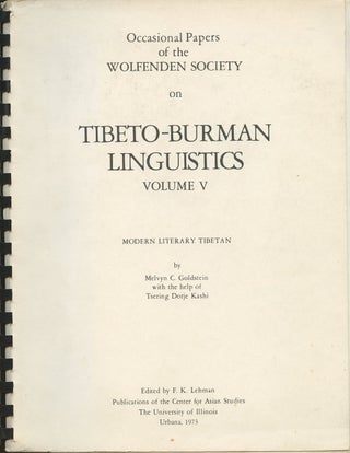 Item #B36362 Occasional Papers of the Wolfenden Society on Tibeto-Burman Linguistics Volume V:...