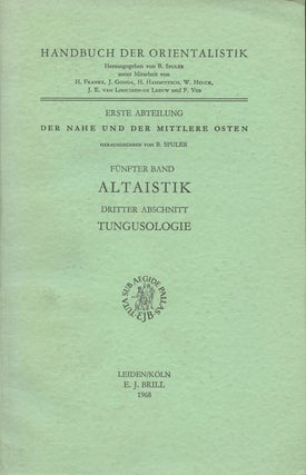 Item #B36363 Tungusologie (Handbuch der Orientalistik: Funfter Band Altaistik, Dritter Abschnitt...