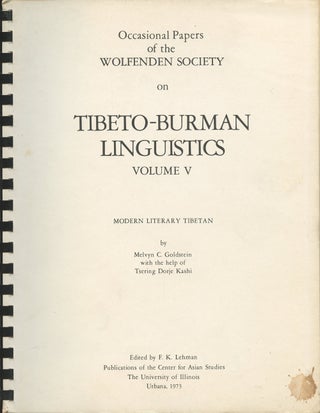 Item #B36377 Occasional Papers of the Wolfenden Society on Tibeto-Burman Linguistics Volume V:...