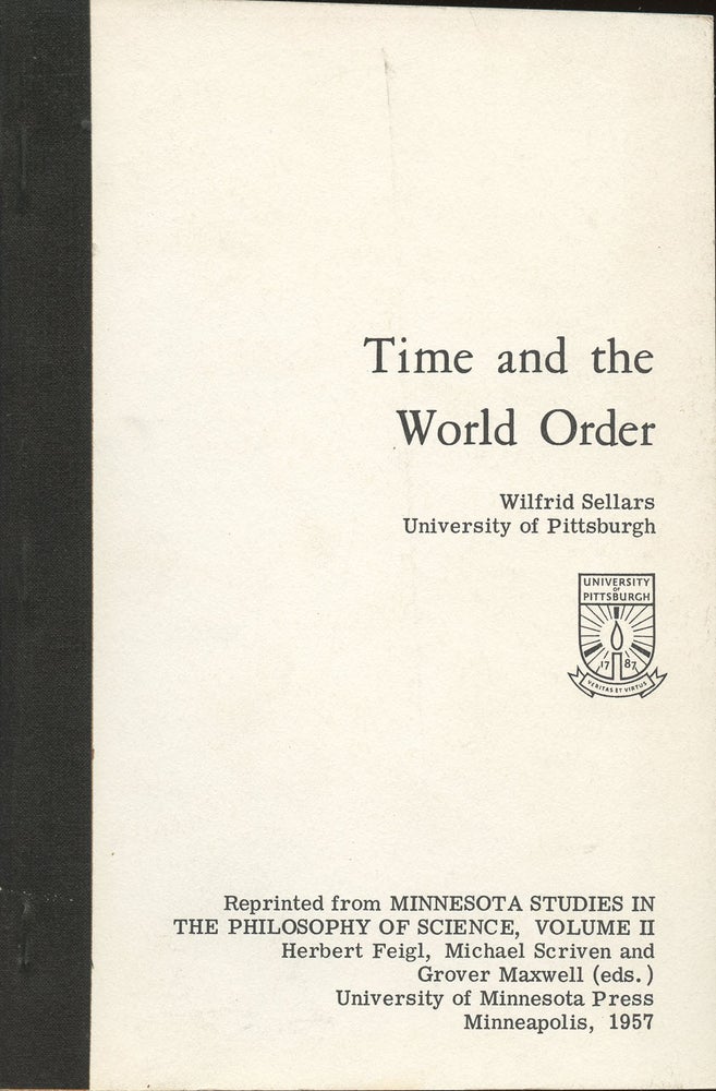 Item #B36995 Time and the World Order. Wilfrid Sellars.