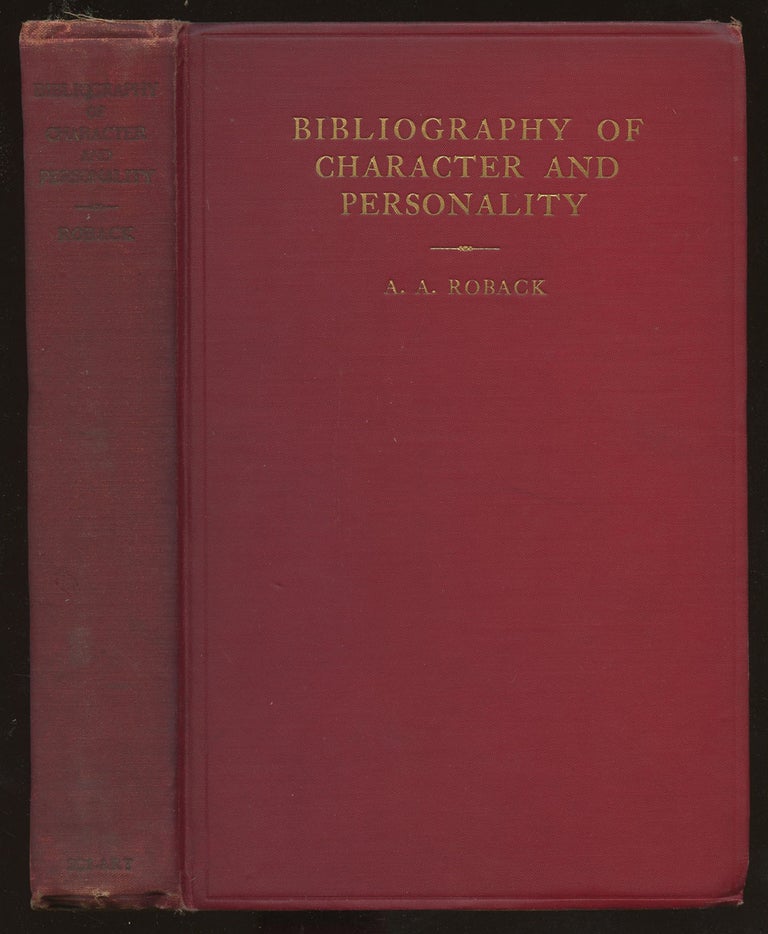 Item #B38443 A Bibliography of Character and Personality. A. A. Roback.
