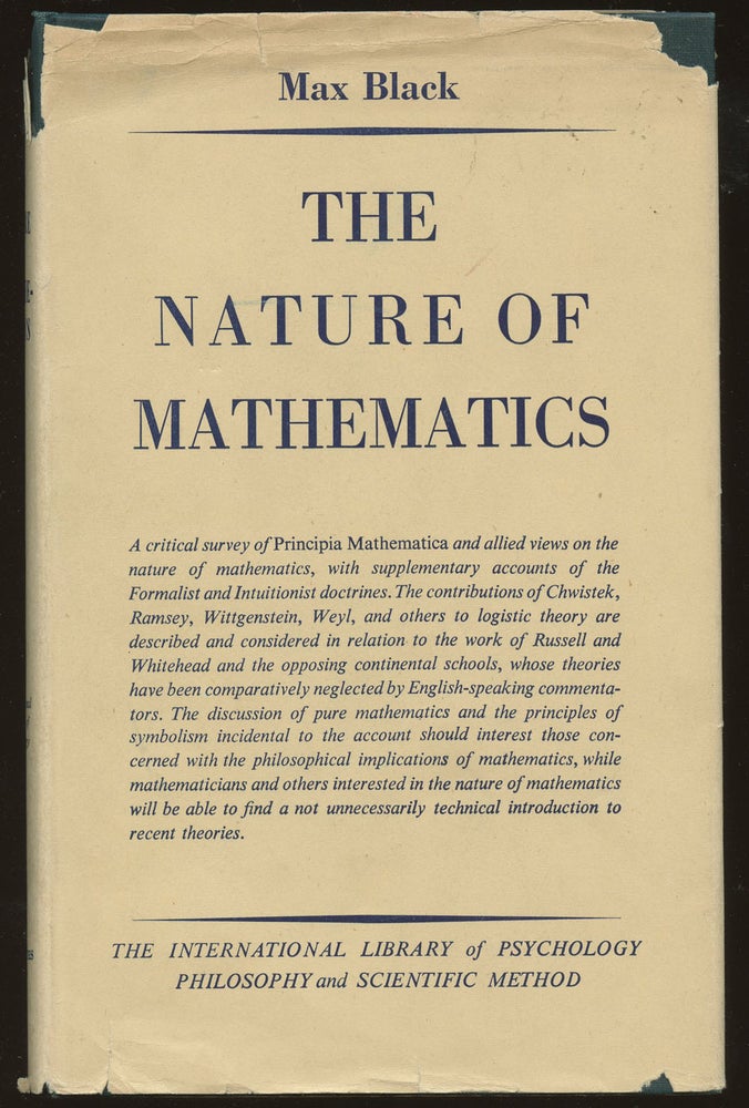 Item #B38950 The Nature of Mathematics: A Critical Survey. Max Black.