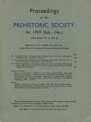 Item #B43444 Proceedings of the Prehistoric Society for 1939: New Series, Vol. V, Parts I and 2...