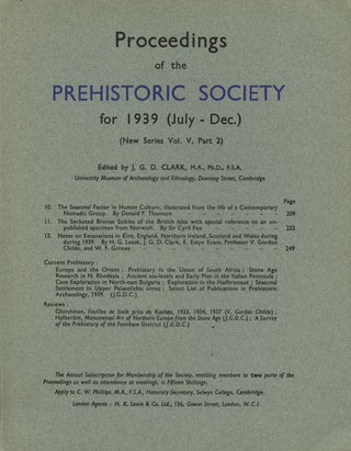 Item #B43444 Proceedings of the Prehistoric Society for 1939: New Series, Vol. V, Parts I and 2...