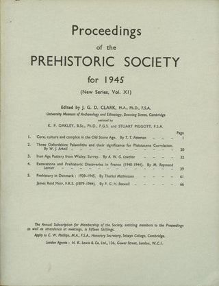 Item #B43445 Proceedings of the Prehistoric Society for 1945, New Series, Vol. XI (Proceedings of...