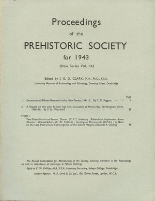 Item #B43447 Proceedings of the Prehistoric Society for 1943: New Series, Vol. IX (Proceedings of...