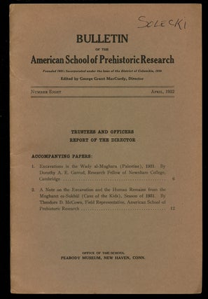 Item #B43514 Bulletin of the American School of Prehistoric Research: Number Eight, April 1932...