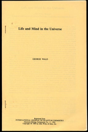 Item #B43821 Life and Mind in the Universe (Reprinted from International Journal of Quantum...