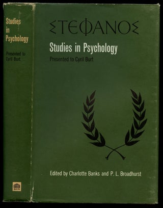 Item #B43963 Studies in Psychology Presented to Cyril Burt. Charlotte Banks, P L. Broadhurst