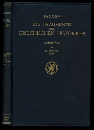 Item #B44028 Die Fragmente der Griechischen Historiker: Dritter Teil Geschichte von Staedten und...