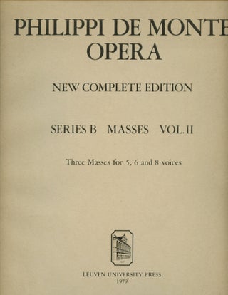 Item #B44246 Philippi de Monte Opera: Series B Masses Volume II (Volume Two Only); Three Masses...