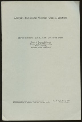 Item #B46942 Alternative Problems for Nonlinear Functional Equations [Reprinted from Journal of...