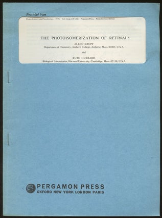 Item #B47068 The Photoisomerization of Retinal [Reprinted from Photochemistry and Photobiology,...