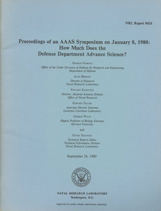 Item #B47073 Proceedings of an AAAS Symposium on January 8, 1980: How Much Does the Defense...