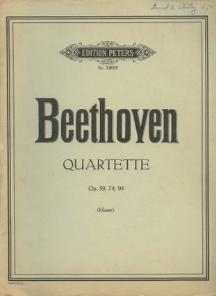 Item #B49316 Quartette fur 2 Violinen, Viola und Violoncello: Op. 59, 74, 95 [Edition Peters, No....
