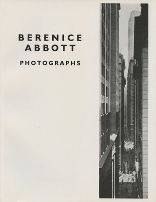 Item #B49322 Berenice Abbott Photographs. Berenice Abbott, Muriel Rukeyser, David Vestal