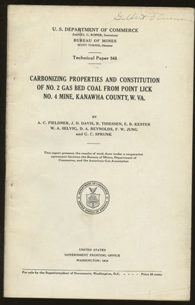 Item #B50100 Carbonizing Properties and Constitution of No. 2 Gas Bed Coal from Point Lick No. 4...