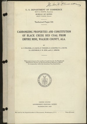 Item #B50102 Carbonizing Properties and Constitution of Black Creek Bed Coal from Empire Mine,...