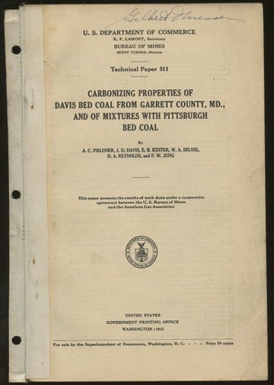 Item #B50107 Carbonizing Properties of Davis Bed Coal from Garrett County, MD., and of Mixtures...