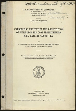 Item #B50112 Carbonizing Properties and Constitution of Pittsburgh Bed Coal from Edenborn Mine,...