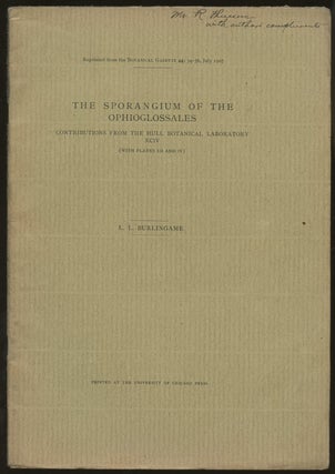 Item #B50133 The Sporangium of the Ophioglossales: Contributions from the Hull Botanical...