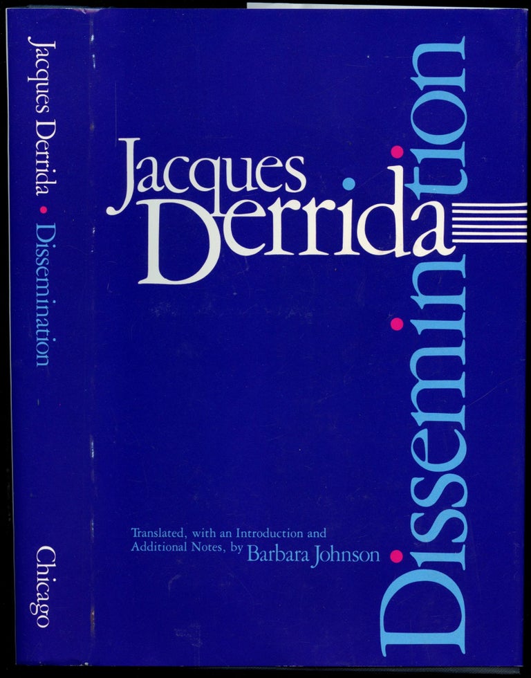 Item #B50680 Dissemination. Jacques Derrida, Barbara Johnson.