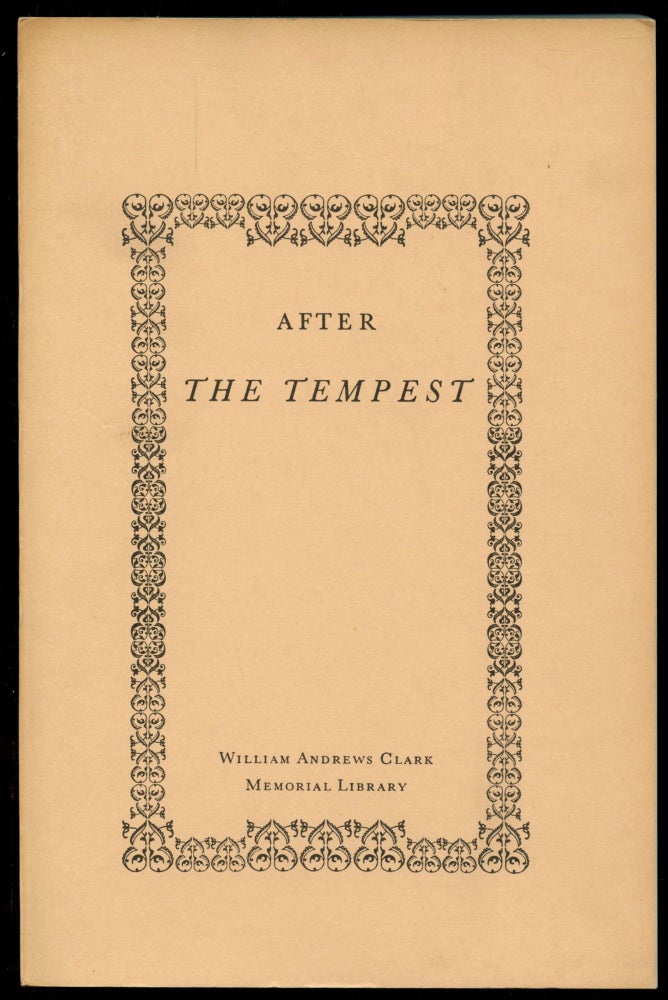 Item #B51819 After the Tempest: The Tempest, or The Enchanted Island (1670); The Tempest, or The Enchanted Island (1674); The Mock-Tempest: or The Enchanted Castle (1675); The Tempest. An Opera (1756). George Robert Guffey, Introduction.