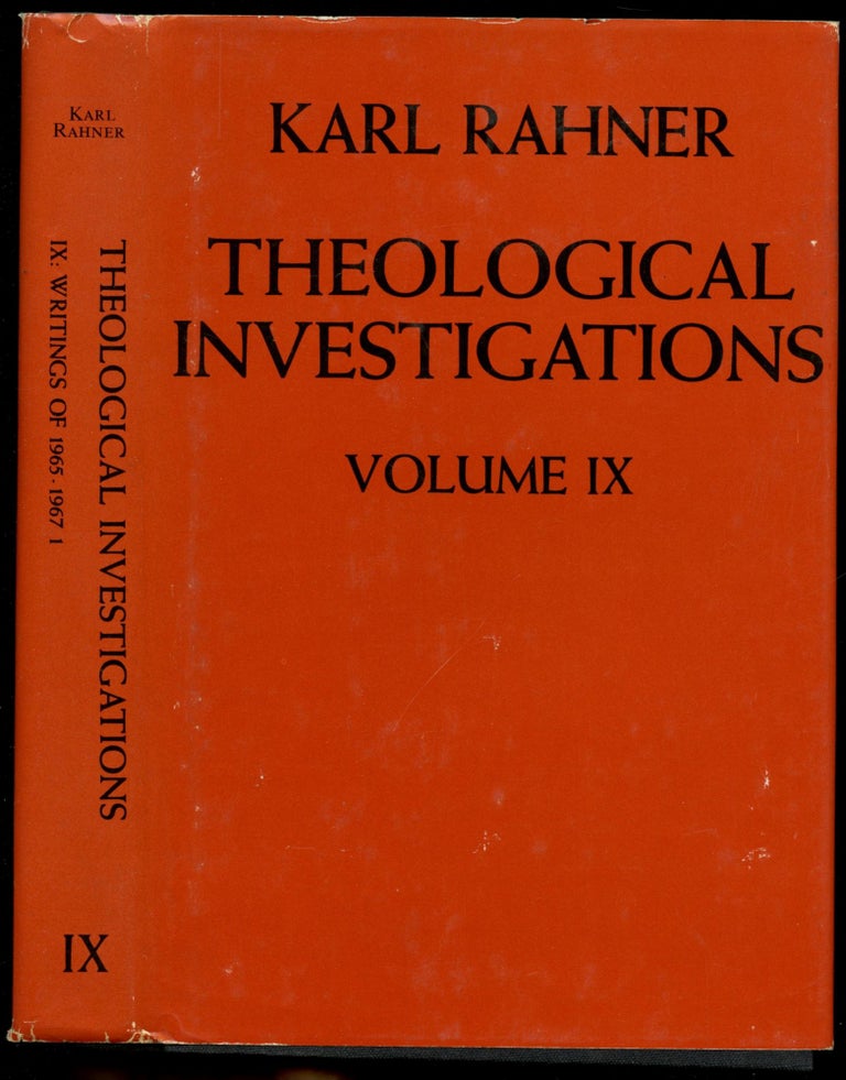 Item #B52001 Theological Investigations: Volume IX--Writings of 1965-67 I [This volume only!]. Karl Rahner, Graham Harrison.