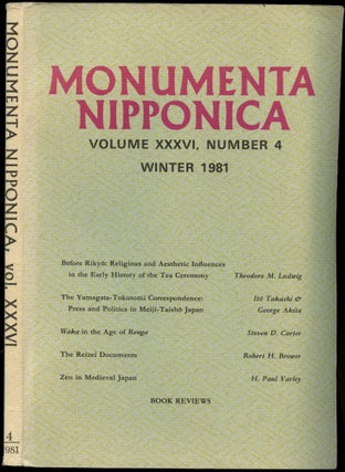 Item #B52514 Monumenta Nipponica: Studies in Japanese Culture--Volume XXXVI, Number 4, Winter...