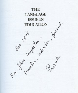 The Language Issue in Education [Inscribed by Pricila Manalang!]