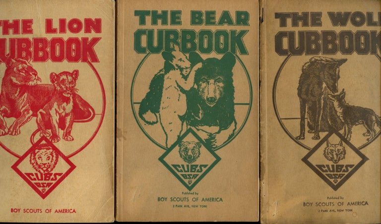 Item #B53440 The Boy's Cubbook: Part I--Wolf Rank; Part II--Bear Rank; and Part III--Lion Rank [Three volume set]. The Boy Scouts of America.