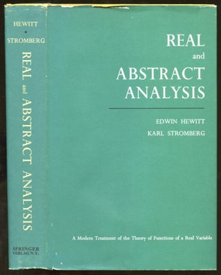 Item #B55693 Real and Abstract Analysis: A Modern Treatment of the Theory of Functions of a Real...
